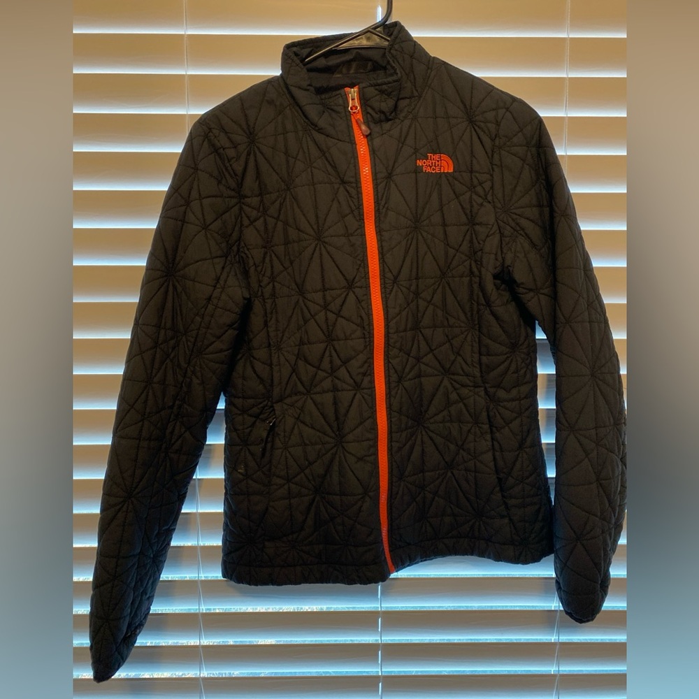 The North Face Black Jacket with Orange Accents